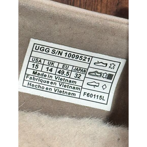 UGG Australia Men\'s Chester Capra Slipper Size 15 1009521 Tan Moccasin Suede EUC